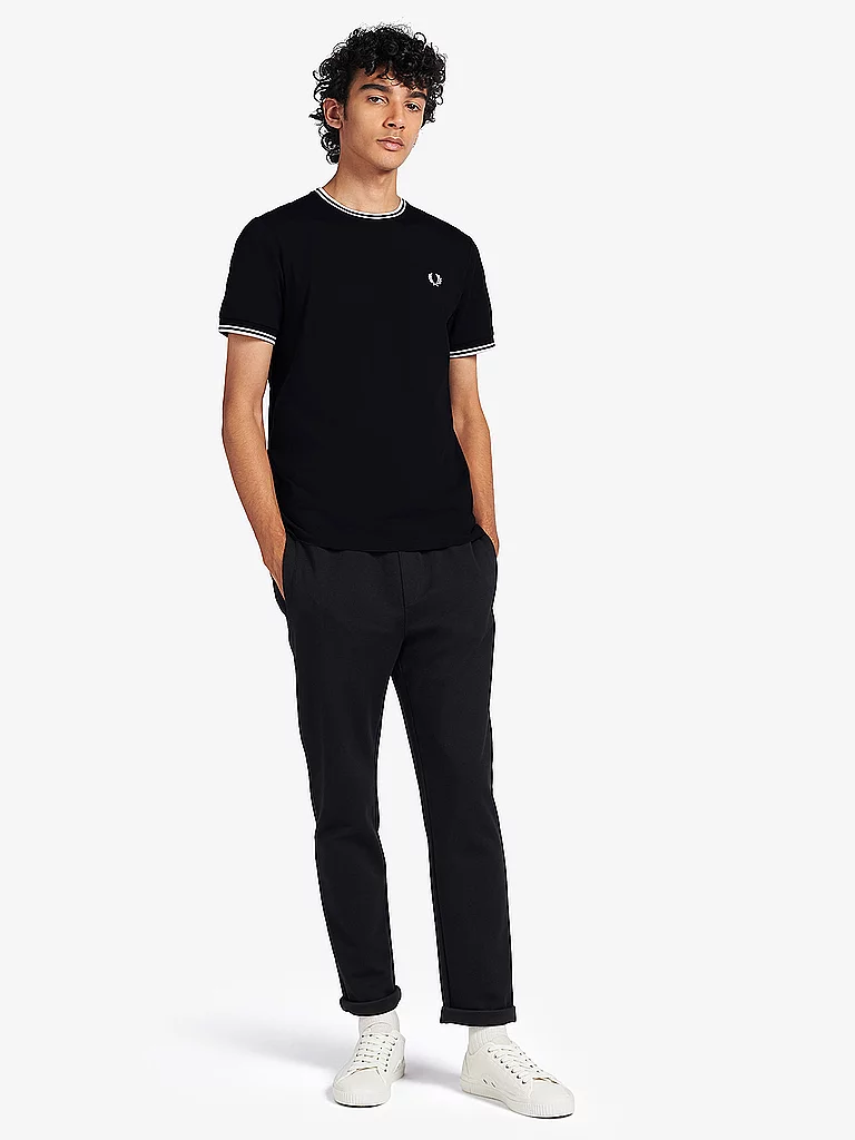 Fred Perry - Twin Tipped - T-Shirt - Noir - M - 100% Coton,Jersey-image